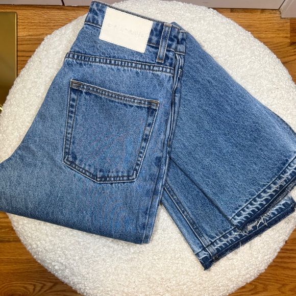 GRLFRND Denim - GRLFRND The Harlow high rise boot with slit hem in Blue Diamond size 25